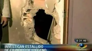 Explosión bala de oxígeno en Bogotá