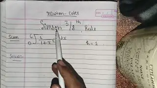  SIMPSON 3/8TH RULE(COMPUTER ORIENT NUMERICAL METHOD MATHEMATICS BCA BSC COMPUTER. NEWTON COTES RULE