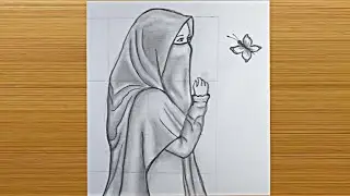 How to draw Hijab Girl ||  Hijab girl drawing || Muslim girl Drawing