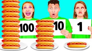 100 Слоев Еды Челлендж | Крутые Трюки с Едой с RaPaPa Challenge