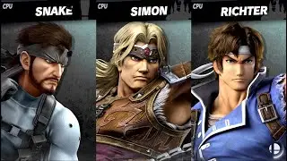 Snake VS Simon VS Richter LV 9 CPU Battle Super Smash Bros Ultimate