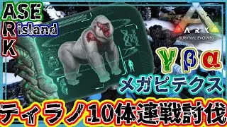 【ARK】アイランド　メガピテクス　ティラノで連戦してみた結果!!【ASE】