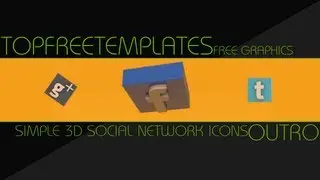 FREE Outro Template: Simple 3D Social Network Icons #3