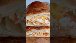 Easy and delicious croissant breakfast sandwich | Croissant sandwich #shorts #croissant #sandwich