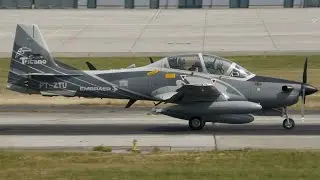 4K | Embraer 314 Super Tucano PT-ZTU takeoff at Geneva/GVA/LSGG