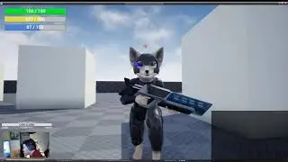 Finalizing IdleWalkRun anim set with gun for furry fox in UE4