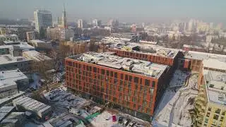 Nowe osiedle Fuzja w Łodzi z lotu ptaka. Grudzień 2021
