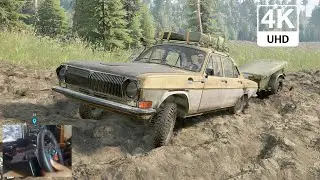 GAZ 24 Volga Realistic Drive Adirondack Adventures SnowRunner Logitech G29 Gameplay UHD 4K60
