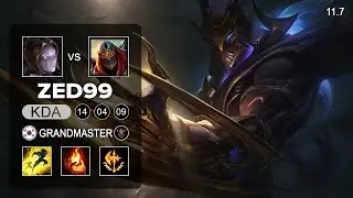 ZED99 Zed Mid vs Orianna - KR Challenger Patch 11.7