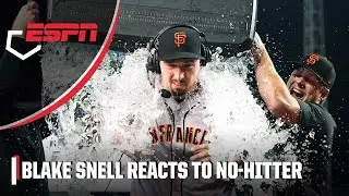 Blake Snell gets an ice bath after throwing the 18th no-hitter in Giants history 🥶 | ESPN MLB