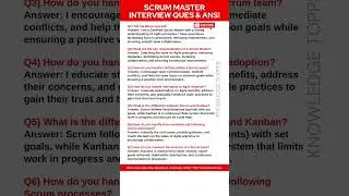 Scrum Master Interview Questions and Answers