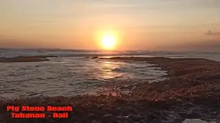 Pig Stone Beach | nature sounds for studying no music | dramatic sunset in beach