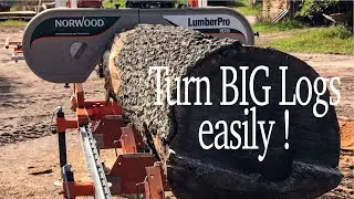 How to Turn a Huge Log WITHOUT a Hydraulic Powered Sawmill