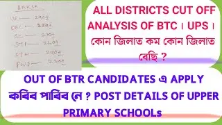 Cut Off Analysis of BTC । UPS । BTR TET advertisement Out of BTR Candidates এ APPLY কৰিব পাৰিব নে ?