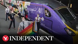 Decked out Pride train to carry UK's largest rainbow flag from London to Manchester