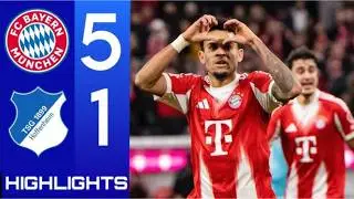 Fc bayern munich vs hoffenheim 5-1 Highlights &bull; harry kane & Luis diaz Brace | Bundesliga 25/26