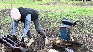 Разбираем, чистим печь. Строим укрепления. Прекрасный весенний день!