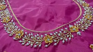 ✨🪡unique thread aari work on net cloth making Live ✨🧵dm for customisation 👉8428150296☎️