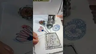 Free motion sewing demo - make a floral greeting card