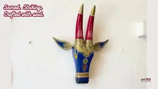 Cow Head Wall Hanging| Traditional Wooden Nandi Bull Face Hanging for Home & Gifts