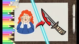 How to Draw a Knife Easy | Drawing and Coloring | Drawing Tutorial