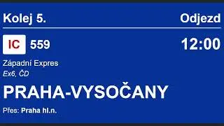 Hlášení Vlaku IC 559 Západní Expres | CHEB - PRAHA-VYSOČANY