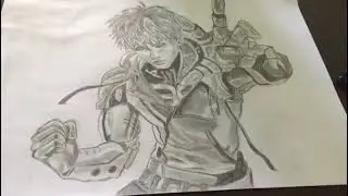 Drawing Genos demon cyborg (A J Shorts)