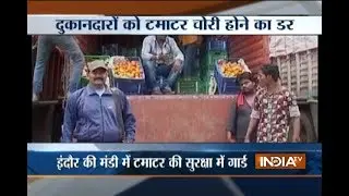 Security guard deployed in Indore market as tomatoes continue to get expensive
