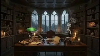 Cozy Gothic Rainy Night Ambience for Study (4K)