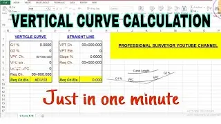 How to calculate || Vertical curve || in Excel sheet.