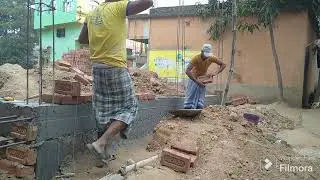 Basement Techiques of Brickwork_Building Wall Build with Bricks Accurately|Wall Construction work|