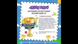 🌟 Nominations for Outstanding Students! 🌟📖 Student Name: Jason Davy