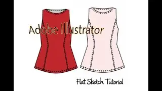Princess Cut Top Technical Drawing | Adobe Illustrator Fashion Tutorial | Flat Sketch