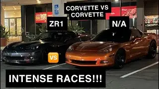 CORVETTE C6 ZR1 vs N/A C6!!!! SHOCKING RESULTS!! BATTLE OF THE CORVETTES!!!
