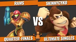 Midwest Tournament SSBU Gameplay Quarter-Finals - (Rams) Samus VS Donkey Kong (SkinnyCyko)