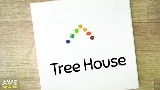 How to Paint a Little House On The Tree in Acrylic / Acrylic Painting For Beginners / Relaxing