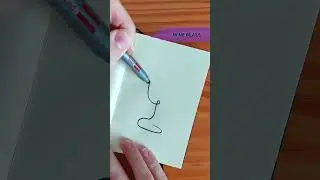 How to draw a one line wine glass 🍷 #stepbystep #easydrawing