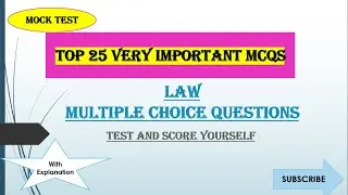 Law Top 25 Multiple Choice Questions | Law MCQs | Test & Score Yourself. #law_MCQs #IPC_MCQs #law