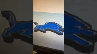 Tinkercad Detroit Lions Logo using new SVG tools | 3D printable