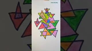 Coloring picture of abstract star triangle #歌ってみた #アニメ #カラオケ #オリジナル曲 #art #coloring #drawing #paint