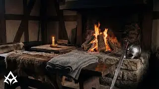 1 Hour Medieval music with Crackling Fire Sounds