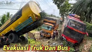 Evakuasi Kecelakaan Truk Dan Bus