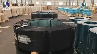 Black Painted Oscillated Steel Strip Metal Strip Steel Pack Banding #steelstrapping #packagingstraps