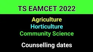 #TS Agriculture, Horticulture, Community Science Counselling dates