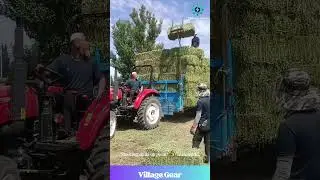 Tractor Loading ASMR? 💪 Satisfying Bale Stacking Action! #oddlysatisfying #asmr #tractor #farming