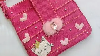 Bolsinha de fita jeans, faça e venda muitooo, forma  simples e fácil de fazer!!🎀🥰
