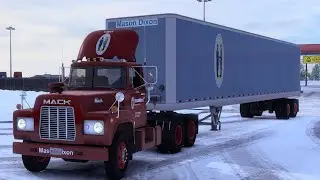 ATS 1.53 frosty winter mod+snow physics mack r