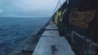 Evening walk along the Ogden Point Breakwater in 4K November 26, 2021