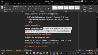 DBT - Snapshot | SCD Type 1 | Class 8.0