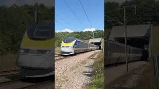 Class 373 Eurostar racing down High Speed 1!